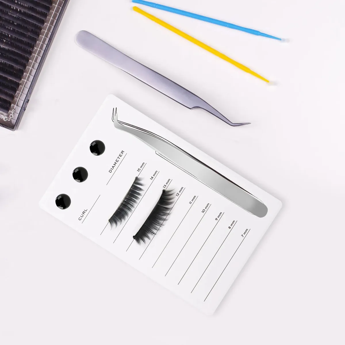 [CI0027] Placa Acrílica Magnética Suporte Extensão Cílios Com Batoque 