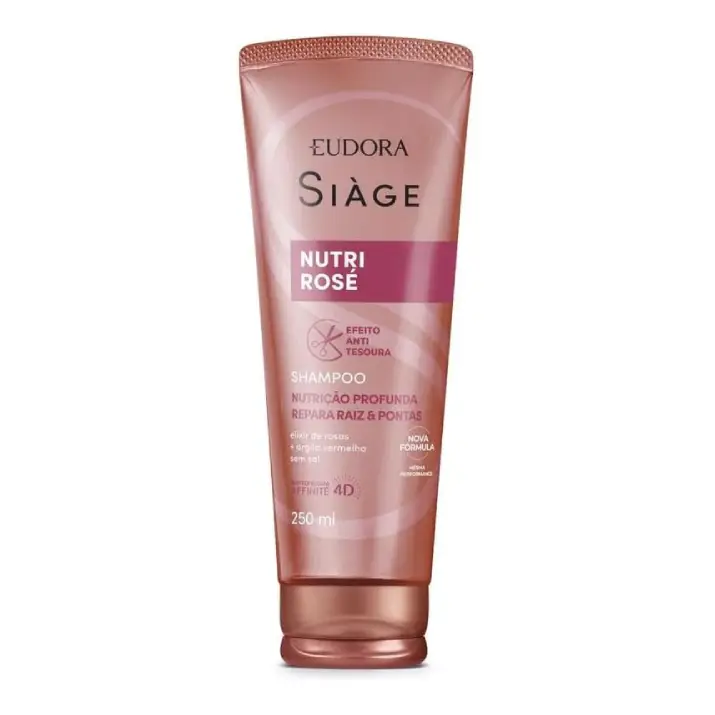 Shampoo Eudora Siàge Nutri Rosé 250m Efeito Antitesoura