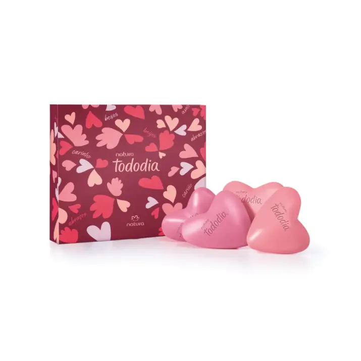 [MQ0004] Natura Presente Sabonete em barra Tododia Coração 1 caixa com 4 unidades