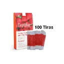 100 Tiras De Cera Pronta Sobrancelhas Buço Morango Depilflax