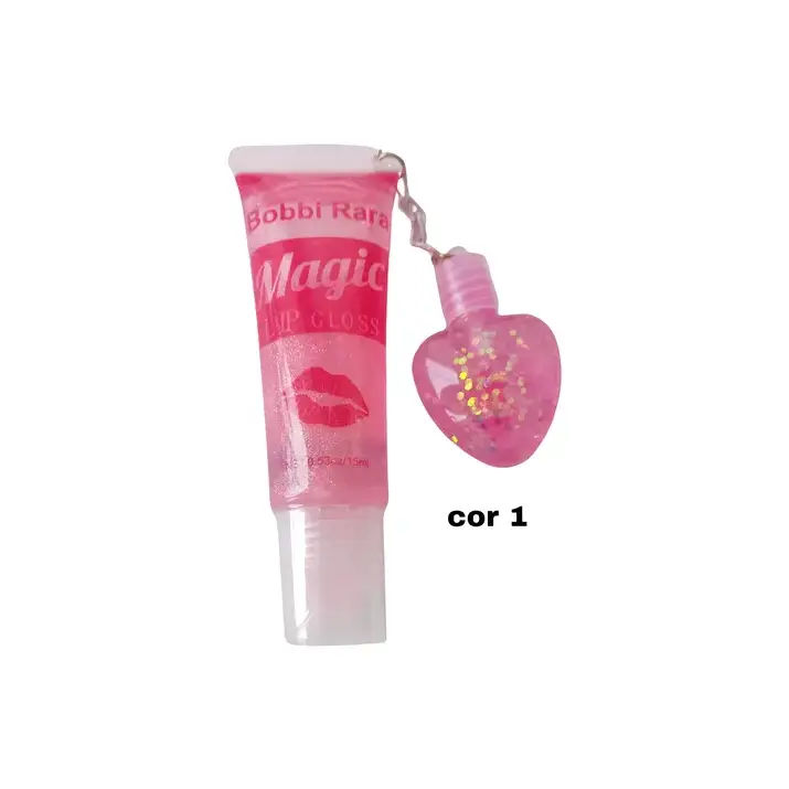 [MQ0009] Lip Gloss 2 em 1 + Pingente Mini Gloss Mágico – Cores Variadas