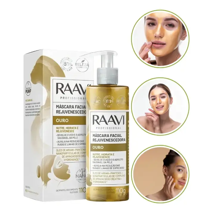 [SK0001] Máscara Facial Rejuvenescedora Ouro Raavi 110g Nutre Hidrata Todo Tipo De Pele