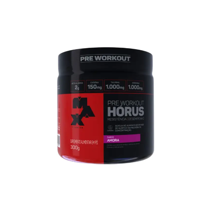 Suplemento Em Pó Max Titanium Pré Treino Horus Sabor Amora Em Pote De 300g