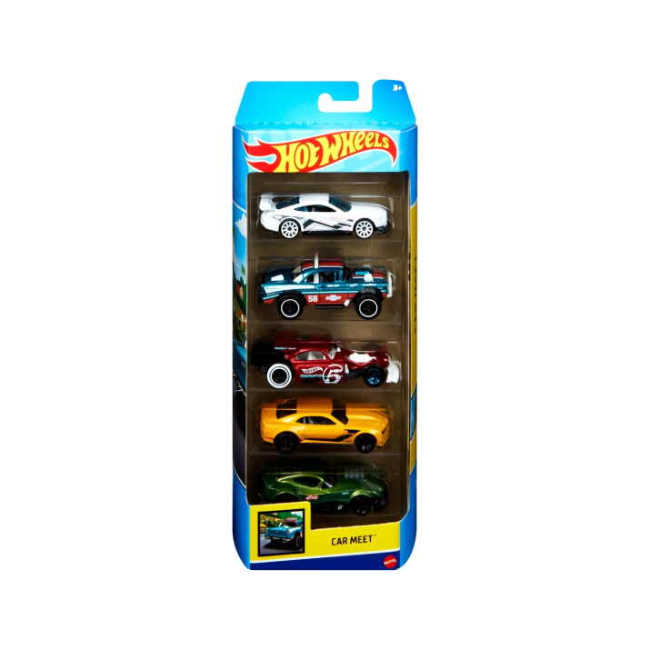 Hot Wheels Cartela De Carrinhos Com 5 Mattel Kit Cor Multicolor