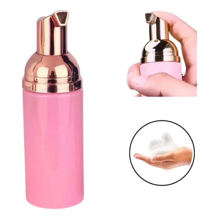 [CI0079] Frasco Pump Válvula Espumadora Limpeza de Cílios 50ml cor Rosa