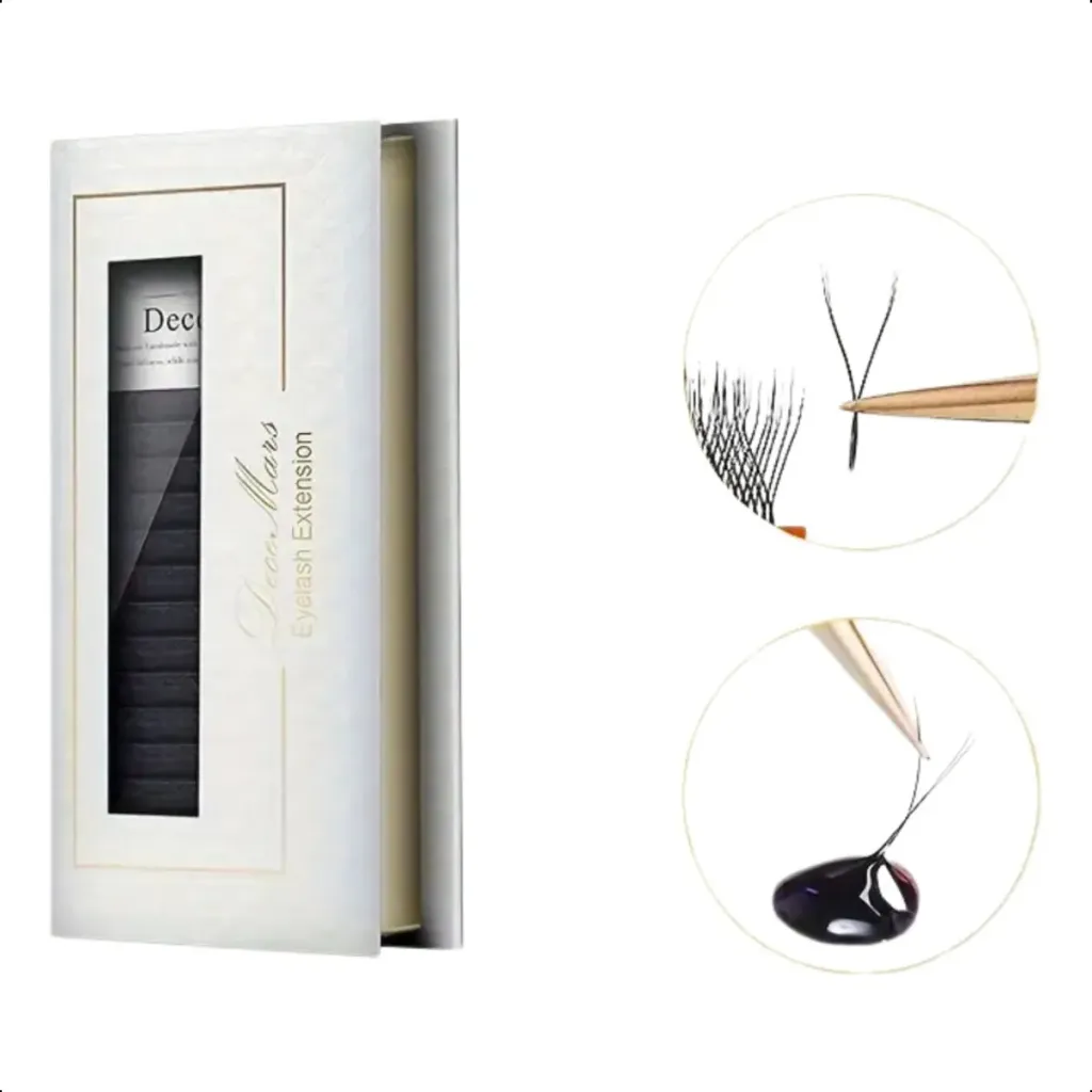 [CI0105] Cílios Decemars Y 0.07 Curvatura D Mix 8-15 - Preto (5mm)